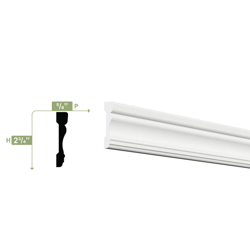 White 96" PVC Moisture Resistant Casing Moulding