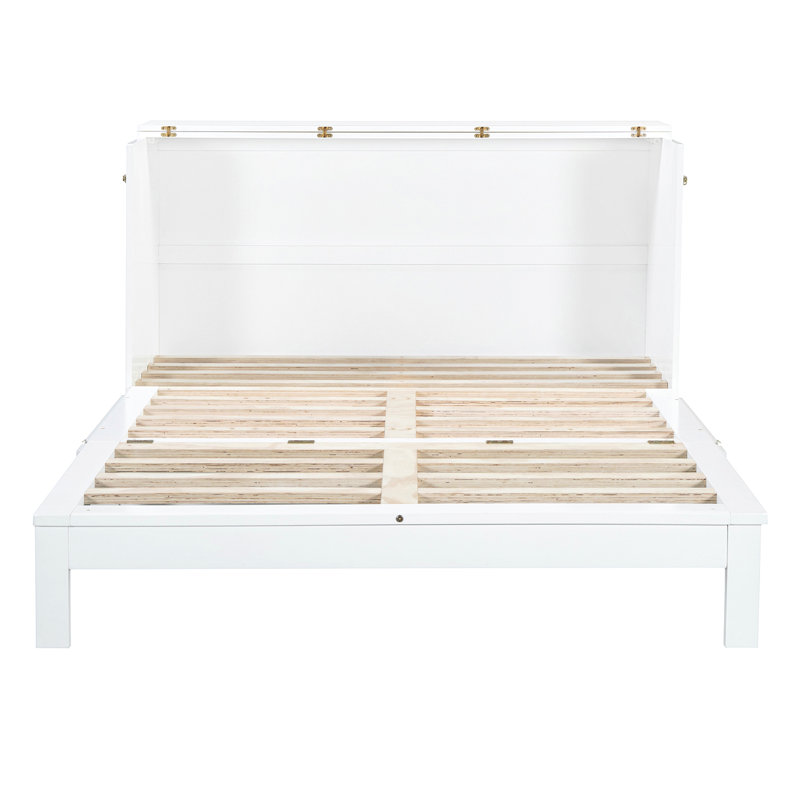 Grand lit escamotable avec grands tiroirs, Blanc