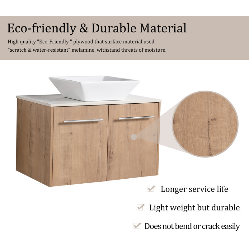 Karolus 29.97'' Single Bathroom Vanity with Stone Top