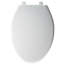 Siège de toilette à ouverture frontale 7850TDG, commercial, robuste, ouvert jamais, allongé, plastique, blanc