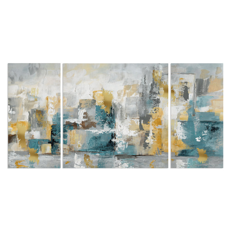 " City Views I " 3 - Pieces, 40" H x 80" W x 1.5" D
