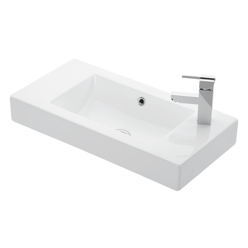 Minimal Ceramic 27.6'' L Bathroom Sink