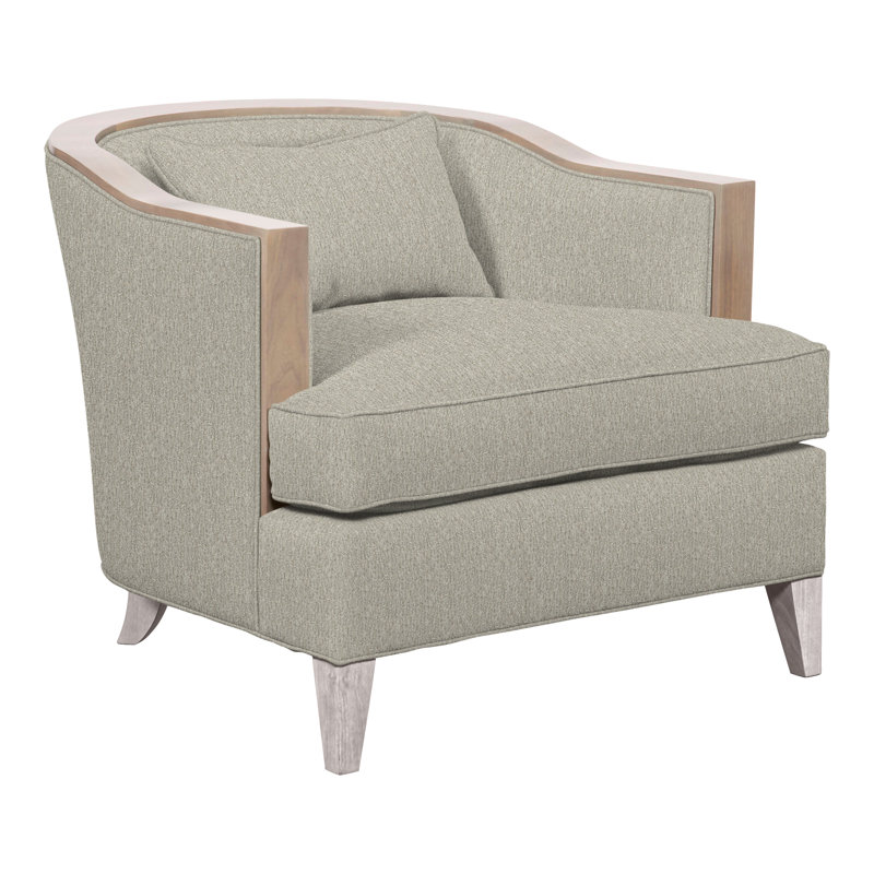 Thom Filicia Home Upholstered Barrel Chair, Dove Gray, Ian Smoke Polyester