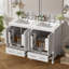 Meuble-lavabo de 48 pouces avec lavabo encastré intégré, tiroir divisé-315732173