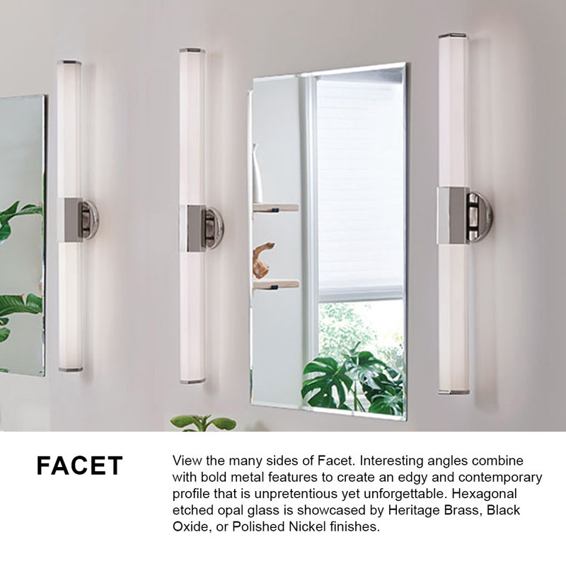 Facet 1 - Light LED Bath Sconce, Black Oxide