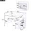 Lit mezzanine double avec bureau intégré et trois tablettes, rangement pour escalier blanc - option pratique en forme de L dans la zone fonctionnelle-1515368396