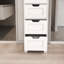 Armoire de rangement autoportante blanche avec 4 tiroirs, convenant à la salle de bain, au salon et à la cuisine