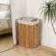 Panier à linge en bambou naturel avec couvercle et poignées, doublure amovible, idéal pour la salle de bain, la chambre à coucher et la salle de lavage-700364861-700364863