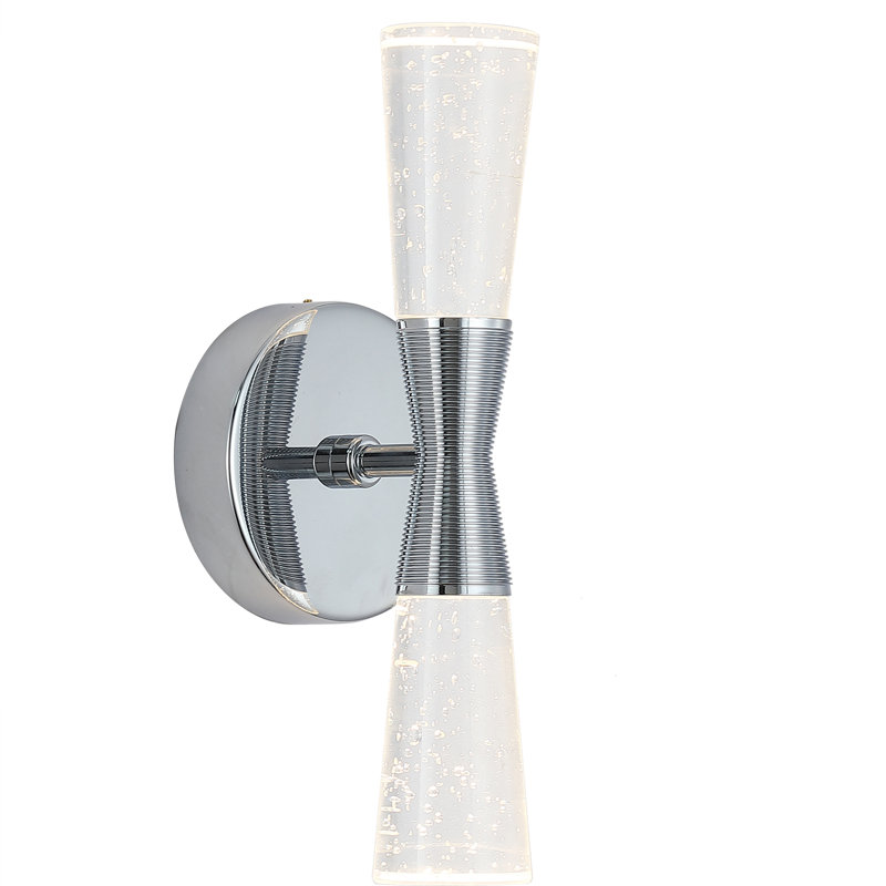 Applique murale en cristal, Chrome poli