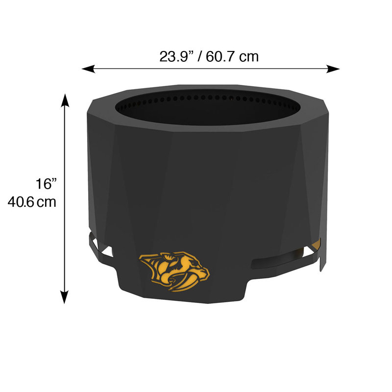 Round Steel Smokeless Fire Pit, Nashville Predators