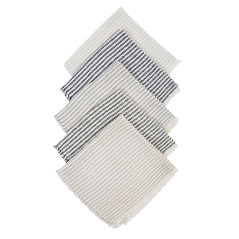 Healdsburg 100% Cotton Striped Square Napkin, Charcoal