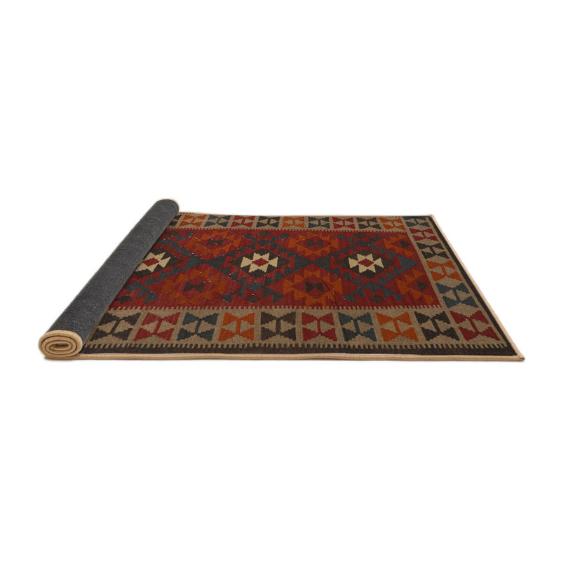 Tapis beige/brun/gris contemporain, Rond 6 pi
