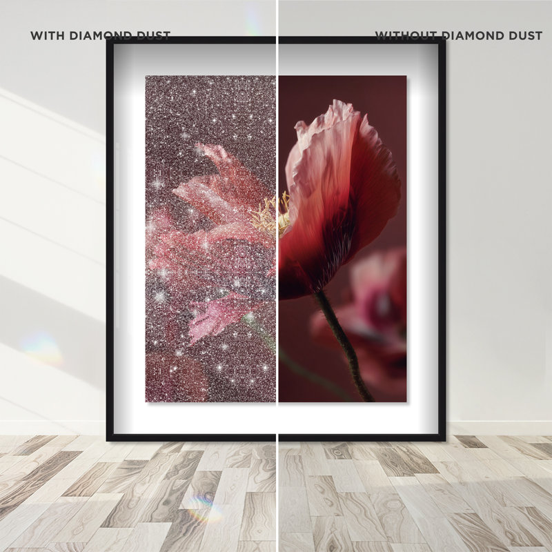 Merlot Blush Blossom II Shadowbox Floral & Botanical Print by Oliver Gal, Black Frame, 16 x 20, 17.5"H x 21.5"W