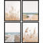 «Pampas Grass Beach Ocean Shore», impression encadrée de 4 pièces-90605191-90605195