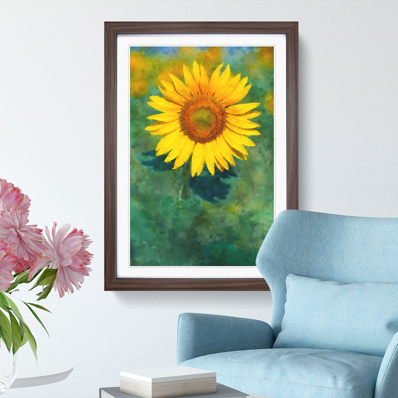 The Sunflower - Picture Frame Painting Print, 45cm H x 33cm W x 2cm D, Walnut Framed