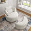 105.7Cm Wide Swivel Barrel Chair and Ottoman-1371909344