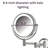 Ayen 8.5" Lighted Wall Mount Magnified Makeup Mirror, Plug In-1844586618