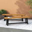 Banc d'extérieur en acacia - sablé et finition noire, ensemble 2 pièces-430472600
