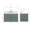   Ensemble de meuble-lavabo mural rectangulaire simple 36 pouces avec comptoir à quartz blanc Carrara de Enscho-447622725-447622726