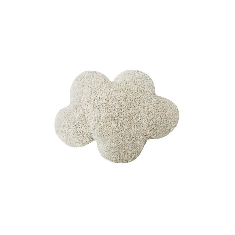 Clouds Cotton Blend Reversible Throw Pillow, Natural