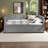 Quies Full\Queen Size Daybed With Storage Drawers, USB Port, Wave Design Linen Fabric Bed-369255315-369255308