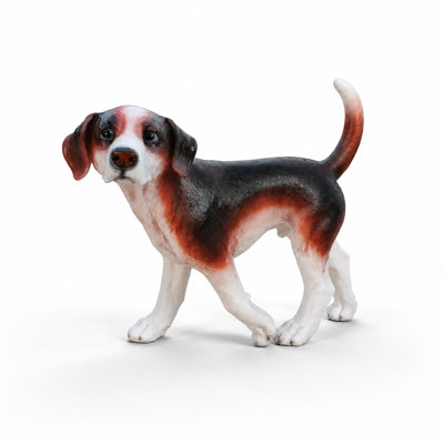 Realistic Beagle Dog Statue Resin Animal Figurine for Garden Lawn Patio Porch Entryway Living Room Display, Weather Resistant Hand Painted Pet Sculpture, Decorative Art Accent and Thoughtful Gift for Dog Lovers and Pet Owners