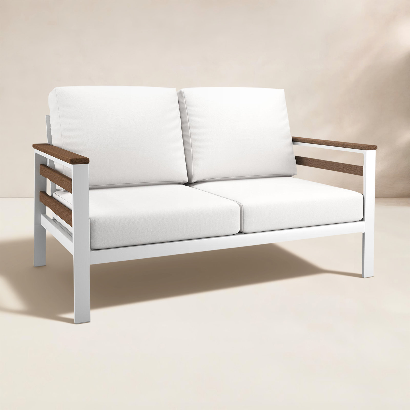 Townsend 55" Sunbrella® Patio Loveseat, Canvas White