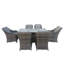 Aura 6 Seater Rattan Garden Furniture With Rectangle Table Fire Pit Set