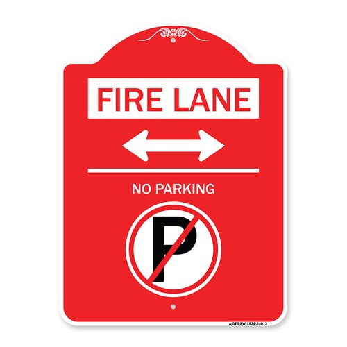 Signmission Designer Series Sign - Fire Lane - No Parking (With No ...