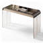 Bureau Platinum Diamond Natural Stone avec pieds en acrylique et placage de cuir-1869377816