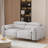 Attalia 74.8-Inch 3D Velvet Fabric Pillow Arm Dual Motor Reclining Sofa with Adjustable Headrest and USB Port-1765748941