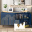 Buffet de salle à manger bleu marine avec tablettes réglables 4 portes et armoire de rangement Alcove moderne