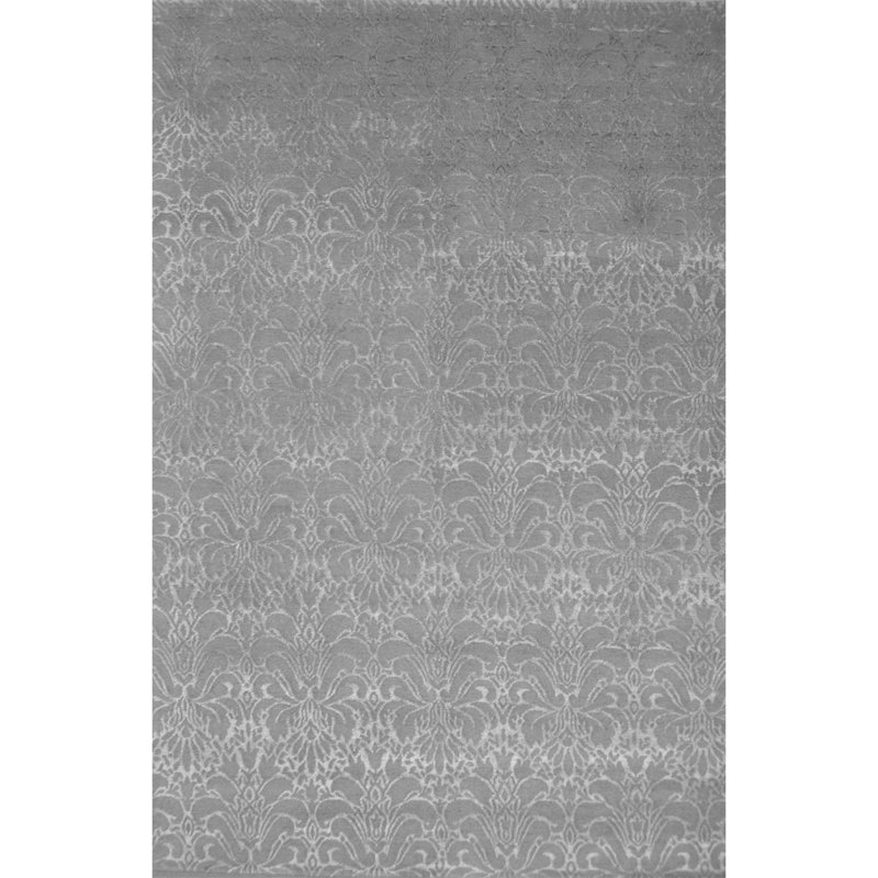 Hand-Knotted High-Quality Silver and Gray Area Rug, Rectangle 6' x 9'