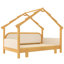Lit en bois dans une cabane avec rails à coussins moelleux, pour enfants, adolescents, filles, garçons-918469779