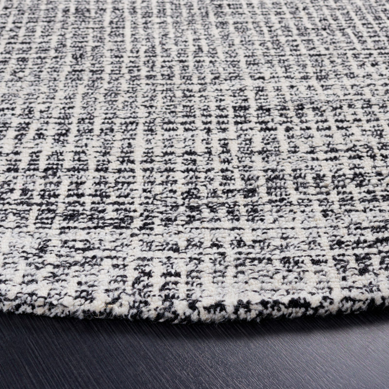 Rhawnie Striped Wool Hand Tufted Area Rug, Round 183 cm