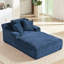 Chaise longue en velours côtelé bleu, sans assemblage, siège simple, tissu doux, ensemble de ressorts, salon surdimensionné ergonomique pour la détente au bureau et maison de retraite