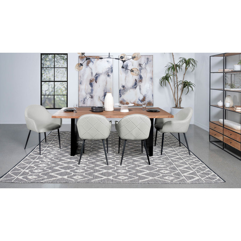 Chaise de salle à manger rembourrée en tissu Clancy, Tissu gris