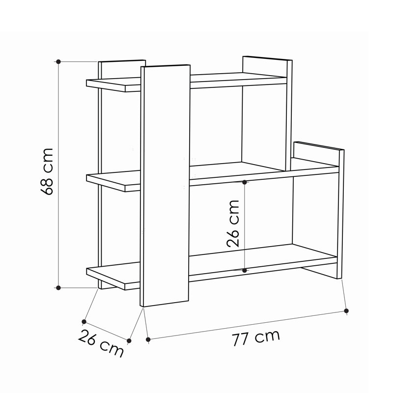 Cayuta Floor Shelf End Table, White