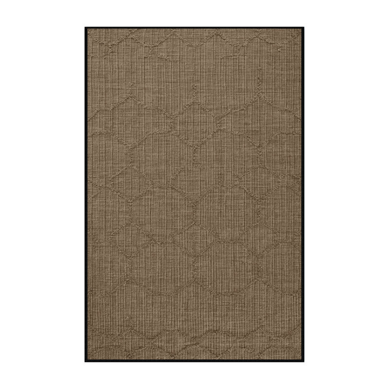 Tapis brun treillis lavable à la machine, Rectangle 2 pi x 3 pi