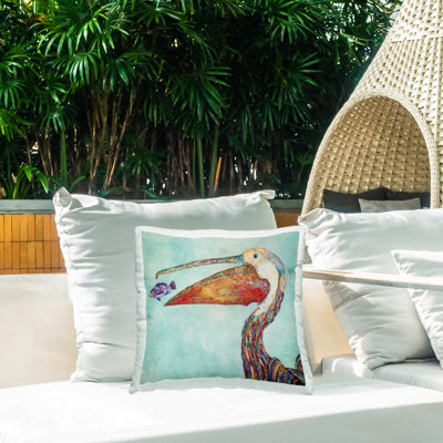 Coussin d'extérieur à imprimé moderne Modern Sea par Lisa Morales