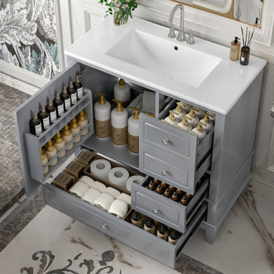 Meuble-lavabo 36 po avec lavabo en céramique