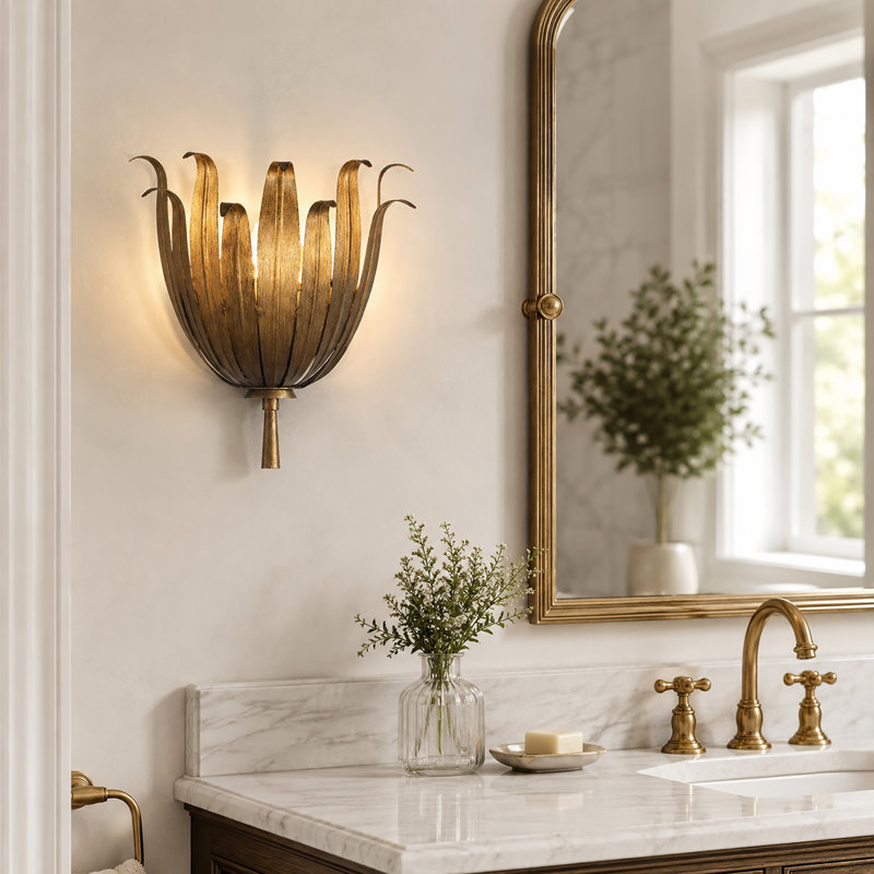 Applique murale en métal 1 lumière, Bronze