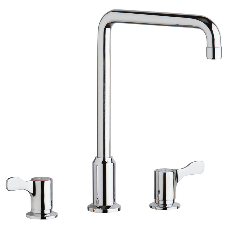 Elkay 8" Centerset Concealed Deck Mount Faucet With Arc Tube Spout And 2-5/8" Lever Handles Chrome