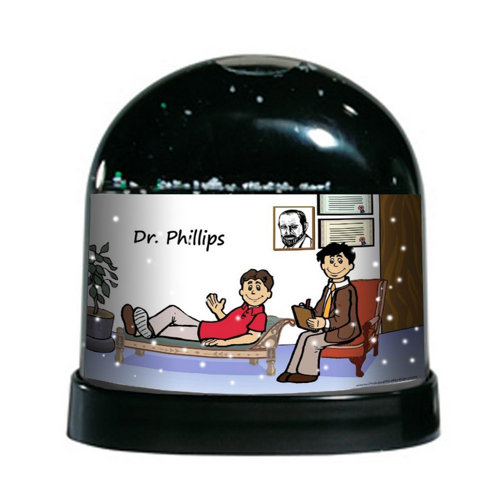 The Holiday Aisle® NTT Cartoon Caricature Male Therapist Snow Globe ...