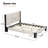 Kyrie Boucle Upholstered Bed With Square-Stitched Headboard & Wood Legs-114763646
