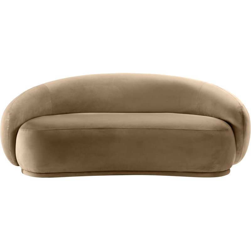 Causeuse en velours Emery, Velours beige