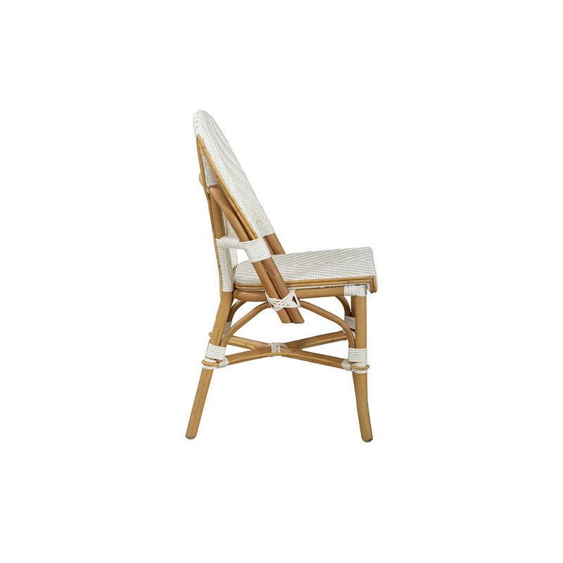 Chaise d'appoint Cayan Pole Rattan, blanc