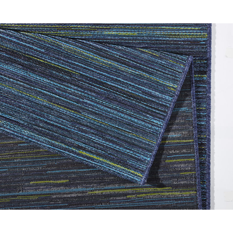 Lotus Flatweave Blue Rug, Runner 80 x 240cm