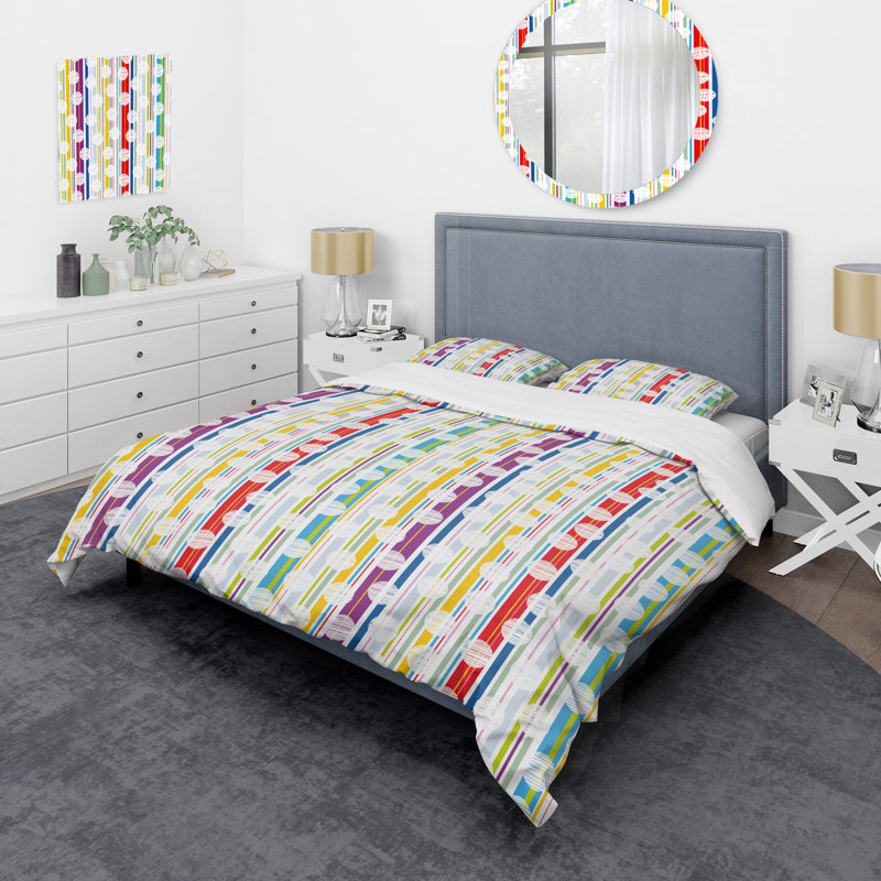 Ensemble de housse de couette en microfibre blanc / rouge / mauve 3 pièces, Housse de couette simple + 1 taie décorative stan