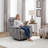 Set Of 2 Gray Power Recliner Chairs, 360° Swivel Glider Recliner With USB Port, Soft Fabric Electric Rocking Reclining Sofa For Living Room Bedroom Nursery-1784360523